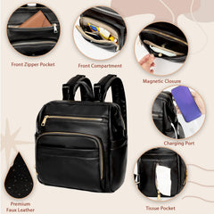 Omanmoli diaper bag attached to a stroller, showcasing hands-free convenience.