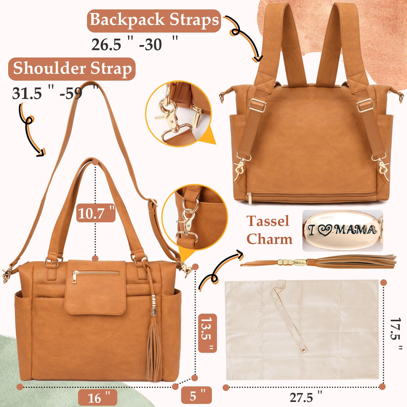 Omanmoli interior pockets keep essentials neatly sorted for quick access.