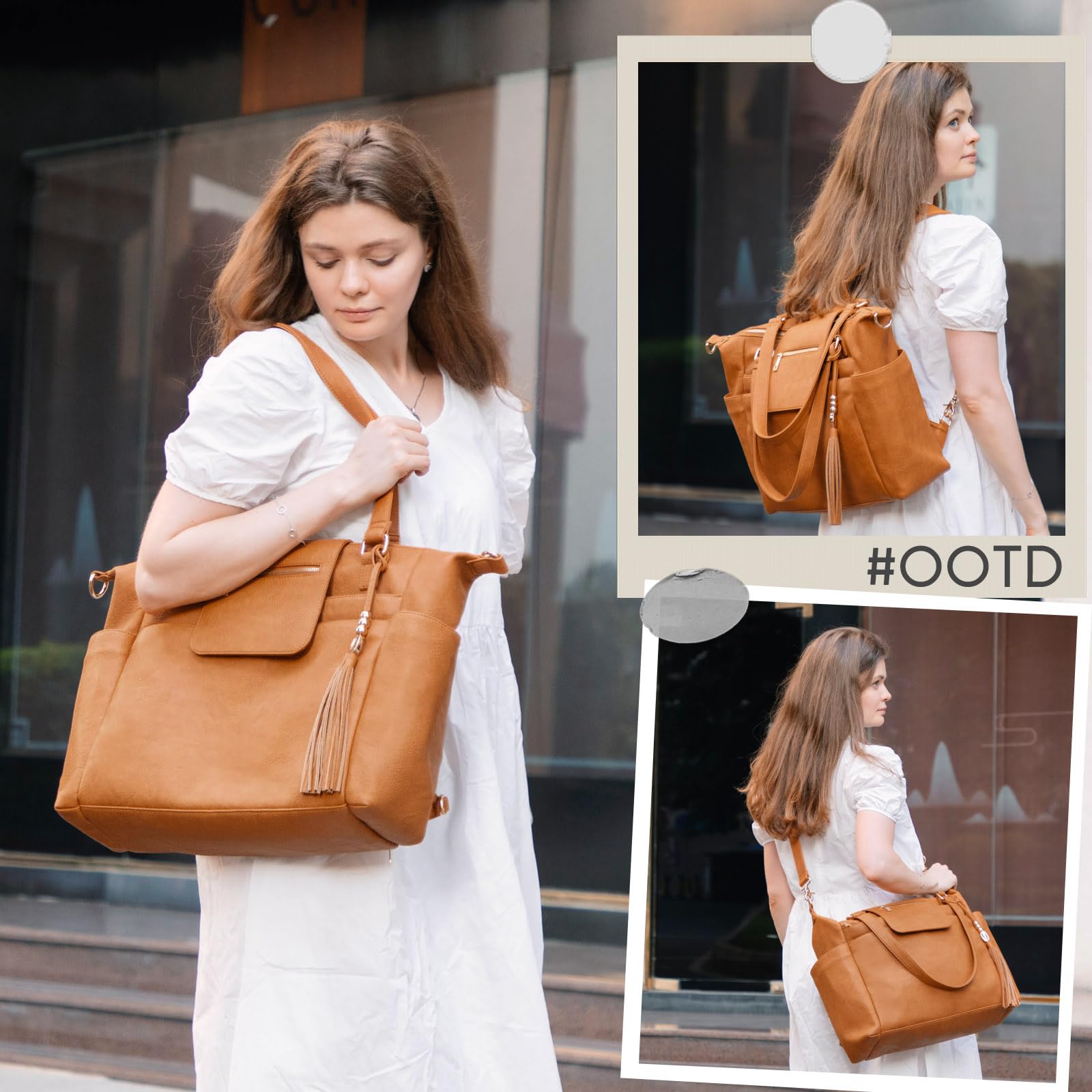 Omanmoli tote main pocket design offers easy on-the-go organization.
