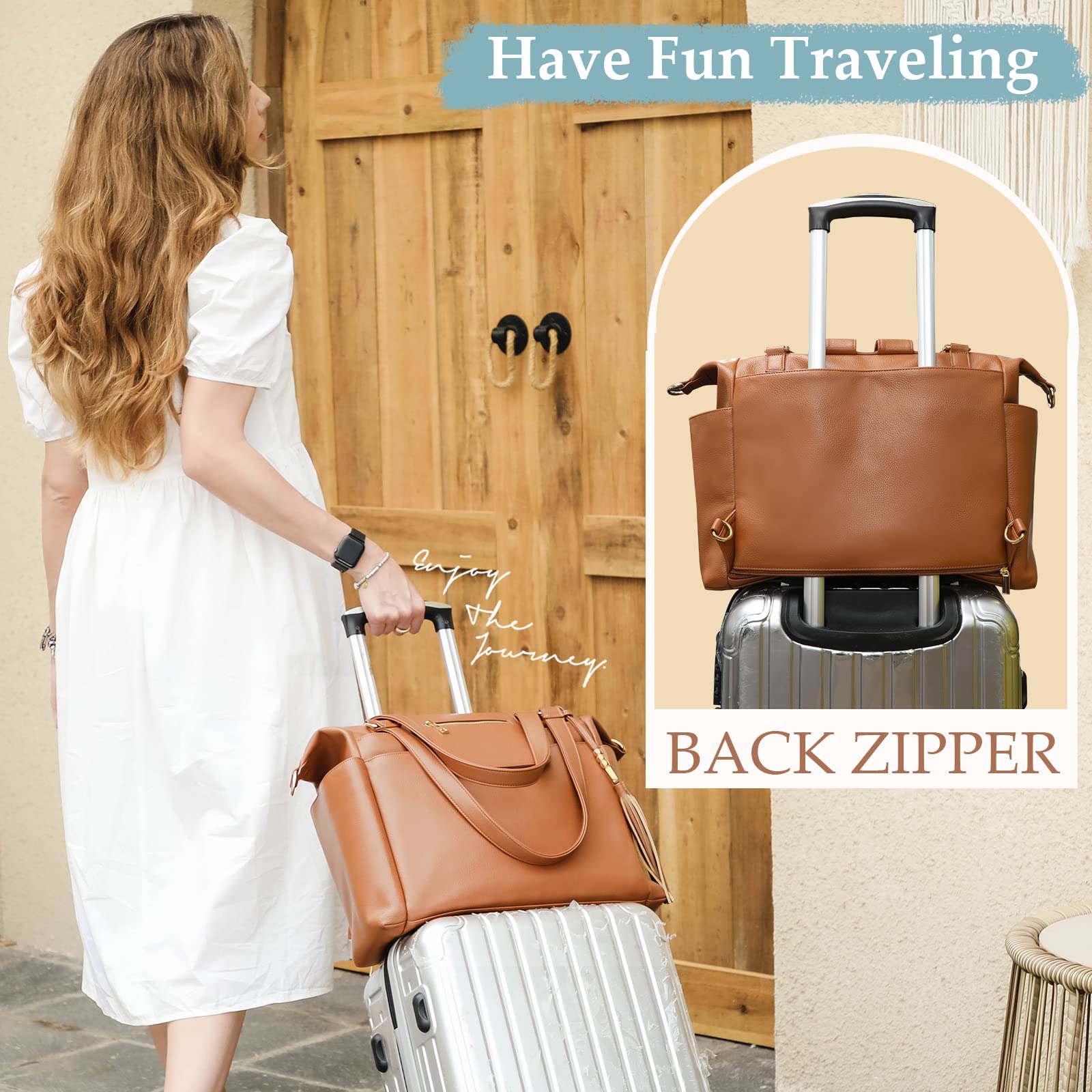 Omanmoli bag back pocket doubles as trolley sleeve for travel