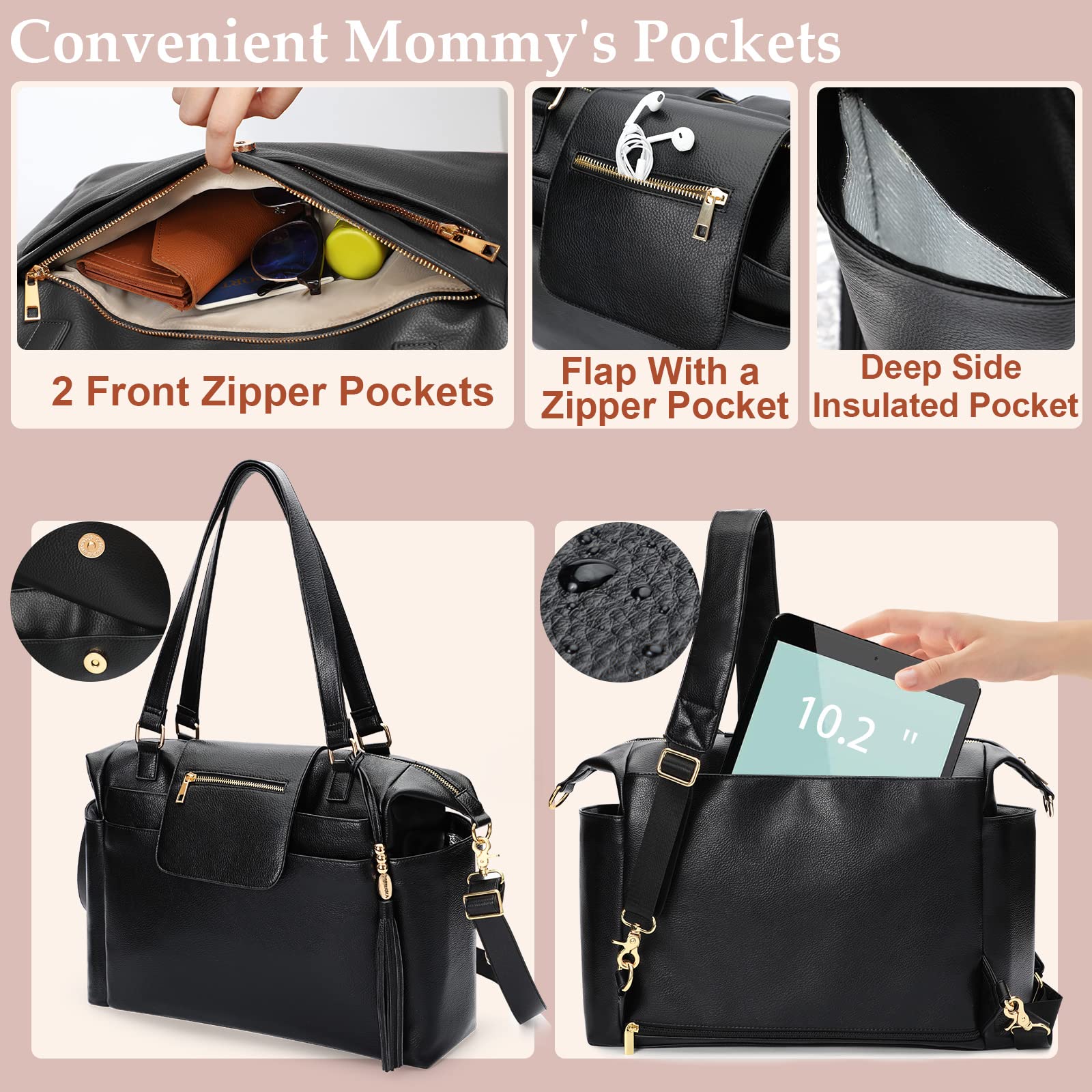 Omanmoli insulated pockets help maintain bottle temperature on the go.