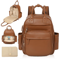 Omanmoli diaper bag backpack front view with spacious compartments