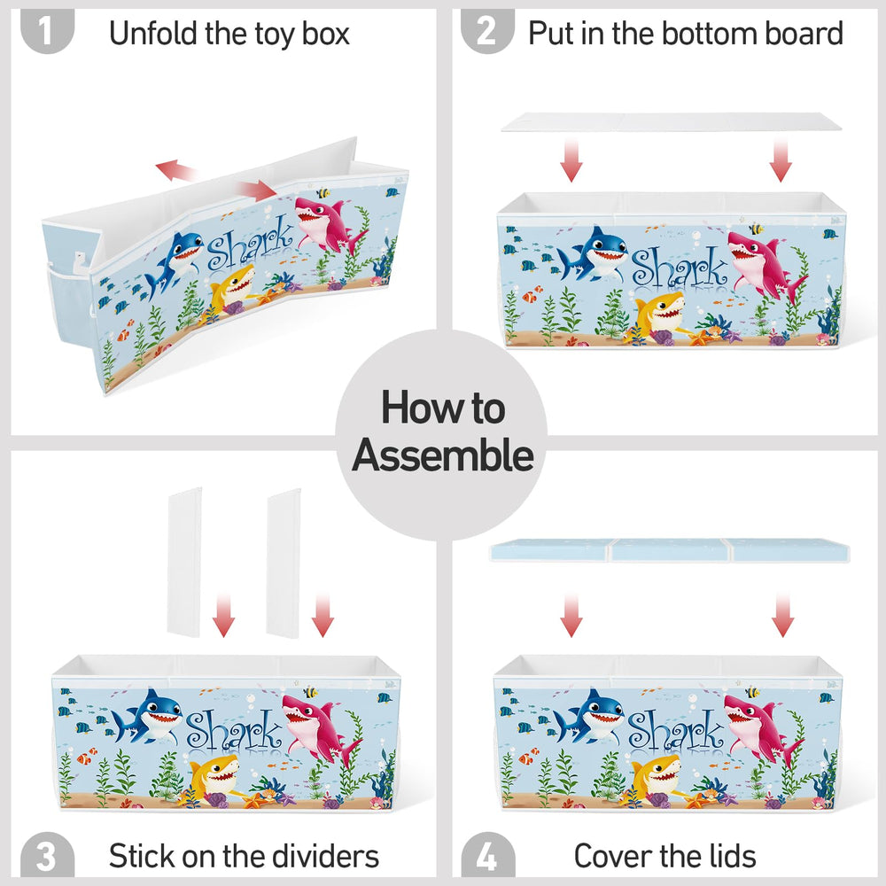 omedecal toy box collapsible design folds flat to save space when not in use