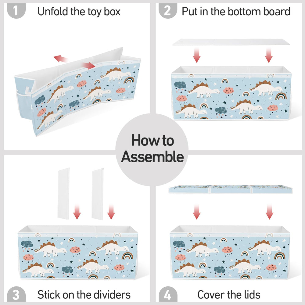 omedecal toy box in playroom or nursery improves room organization.