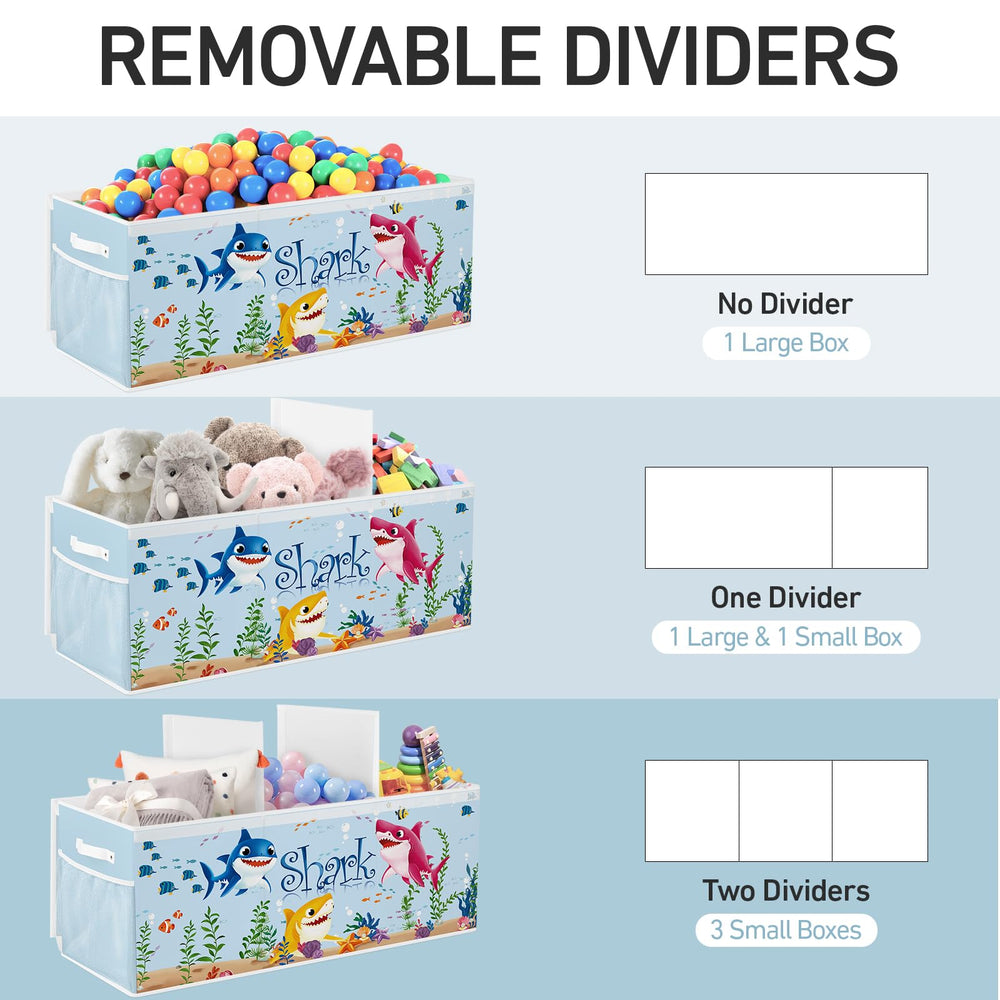 omedecal toy box with side mesh pockets keeps small items organized and reachable