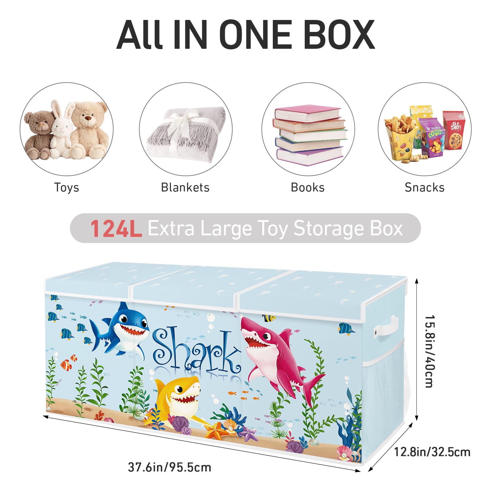 omedecal toy box sturdy Oxford fabric exterior resists wear for daily use