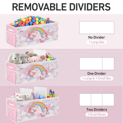 Omedecal toy box features sturdy oxford fabric and reliable support for heavy plush.