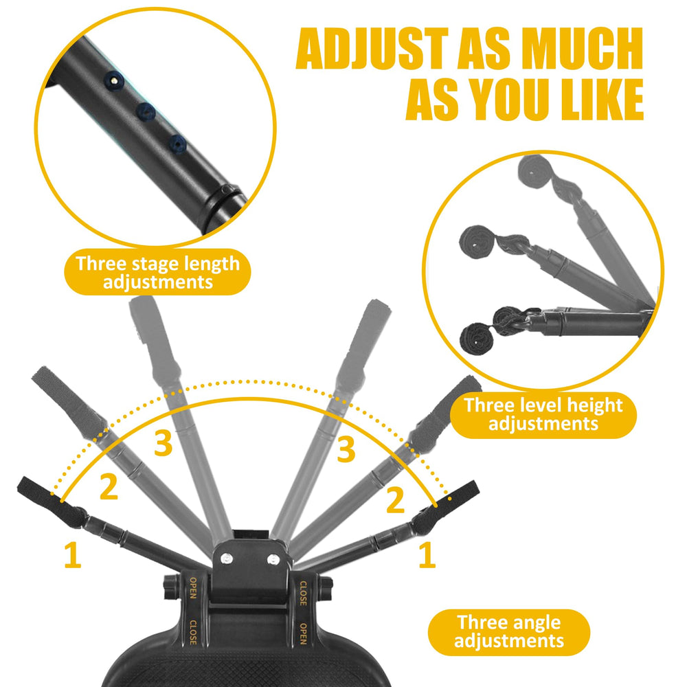 OmegaGym 2-in-1 board with adjustable rod adapts to many strollers.