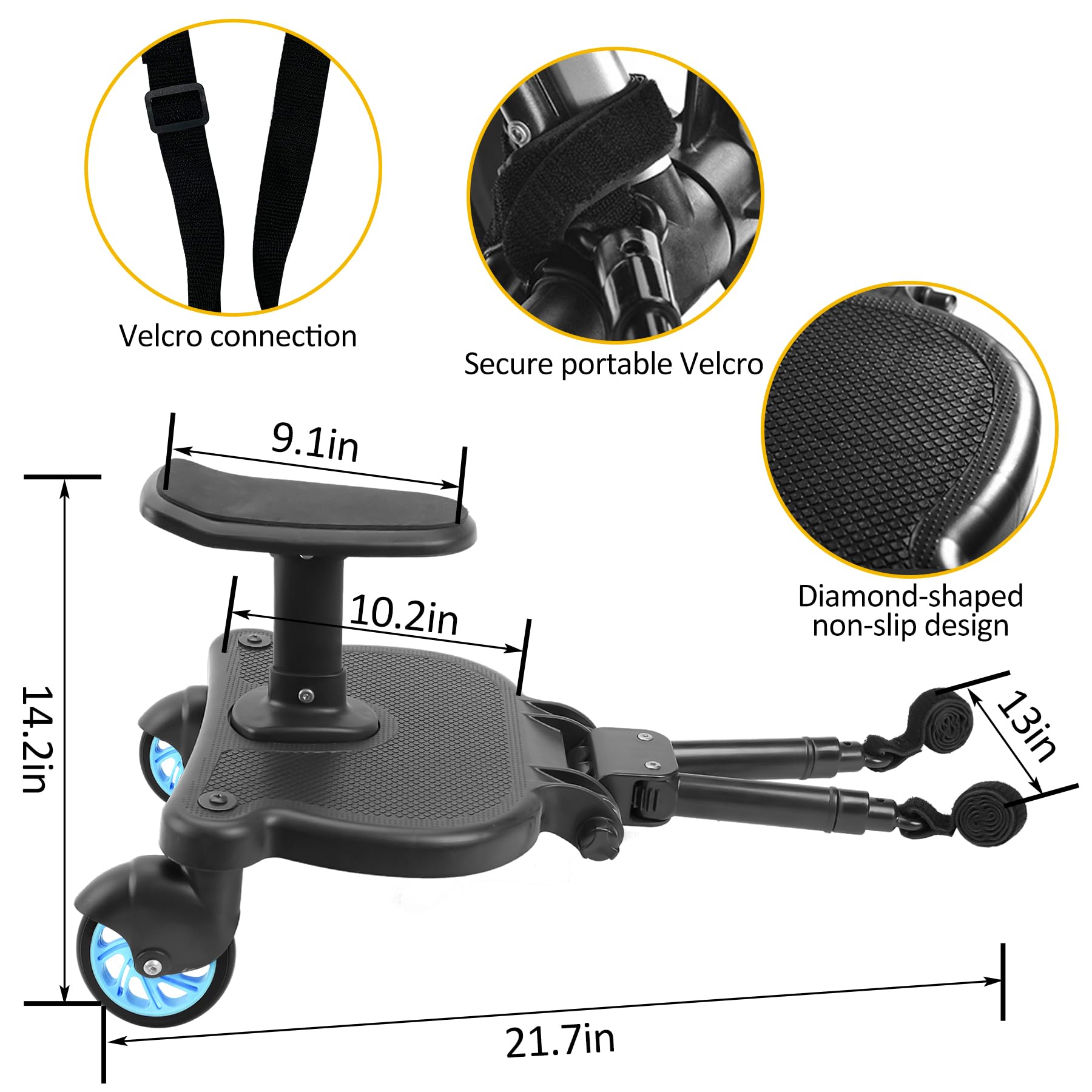 OmegaGym pu wheels provide a smoother ride over sidewalks.