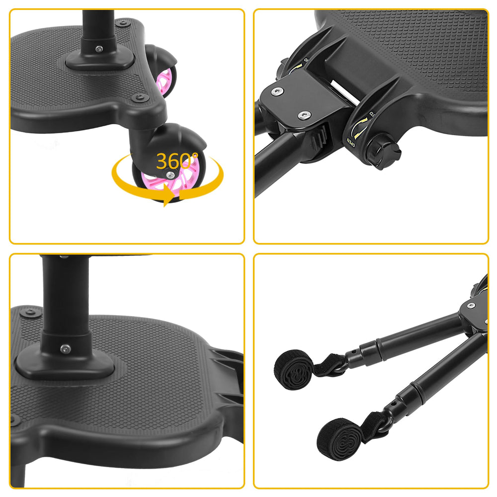 OmegaGym removable seat lets you switch between sit and stand modes.