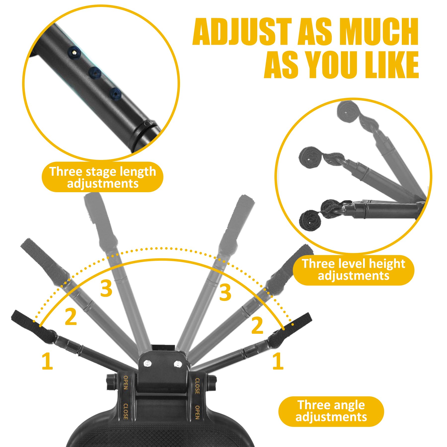 OmegaGym Velcro connection system enables quick, secure attachment to most strollers