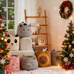 OMERAI animal baskets large bin in living room keeps blankets organized.