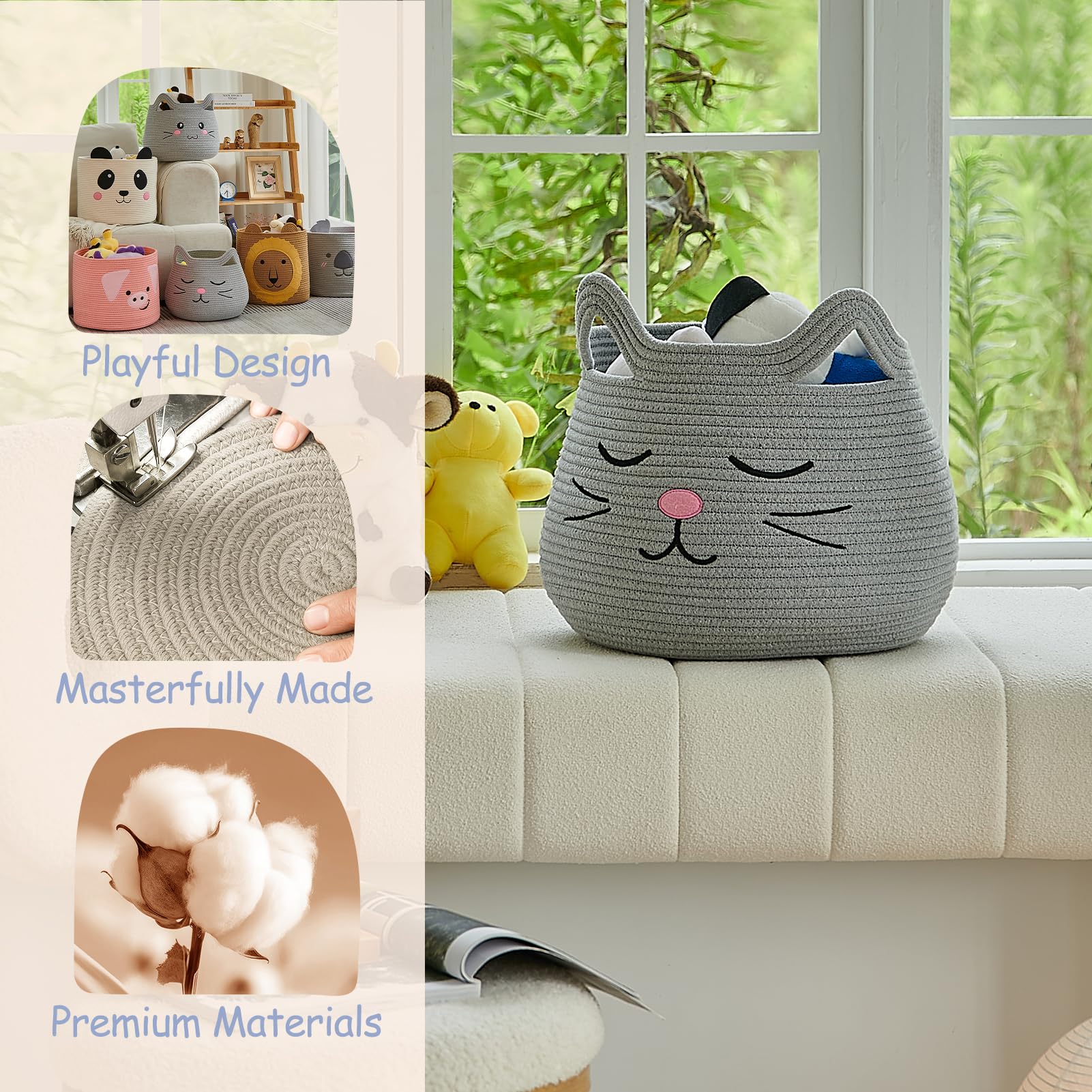 OMERAI animal baskets neutral decor fits nursery or home.