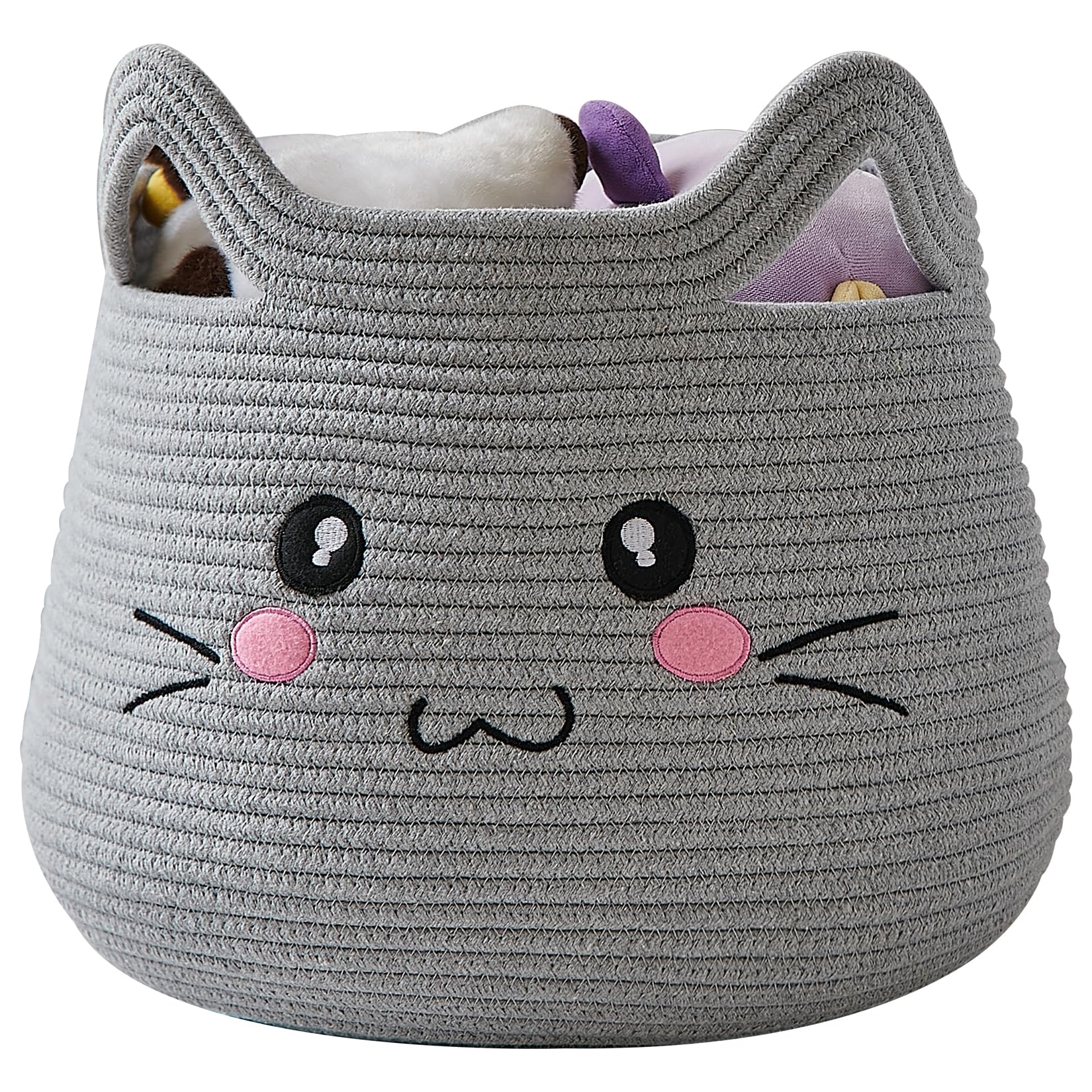 OMERAI cat basket with cat-face design for playful nursery decor