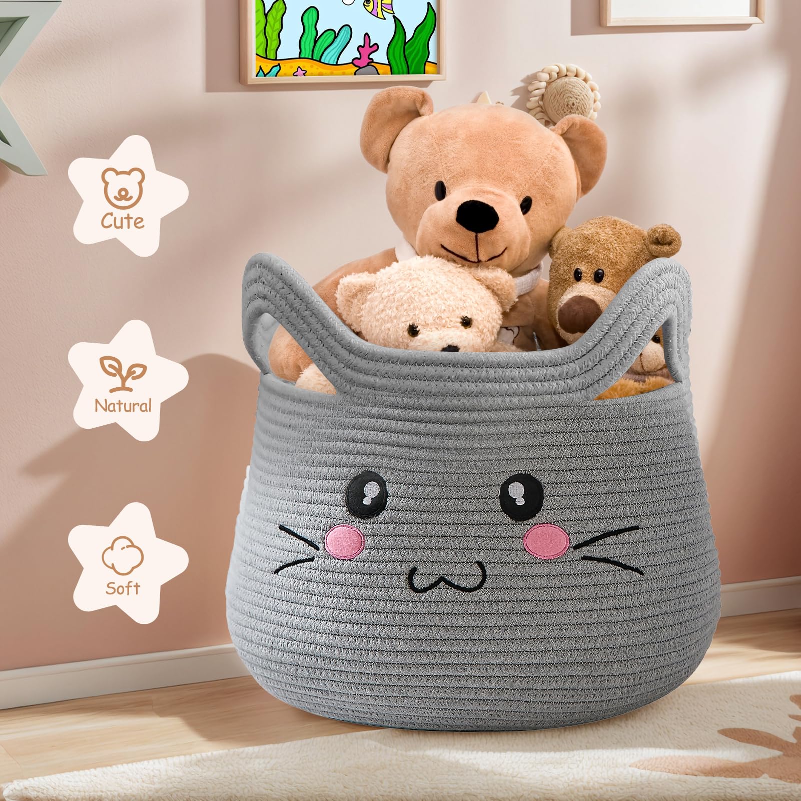 OMERAI cat basket invisible side handles for easy transport