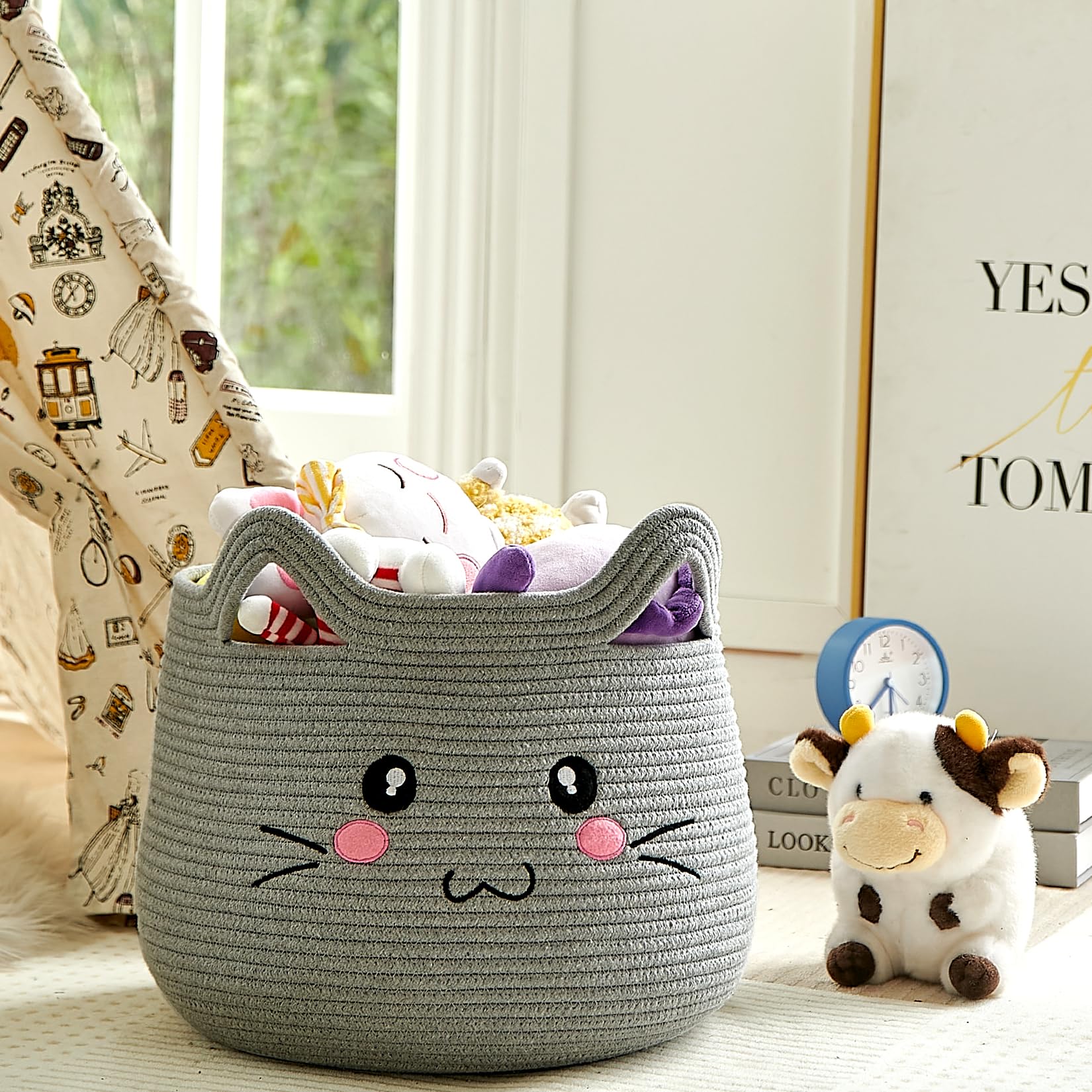 OMERAI cat basket multifunctional storage for blankets and toys