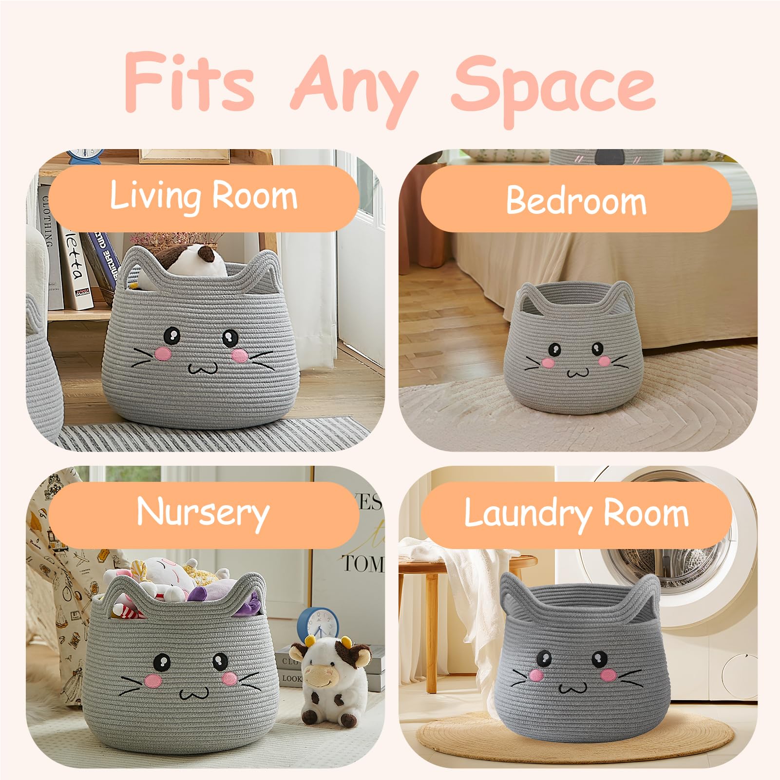 OMERAI cat basket serves as toy storage in nursery