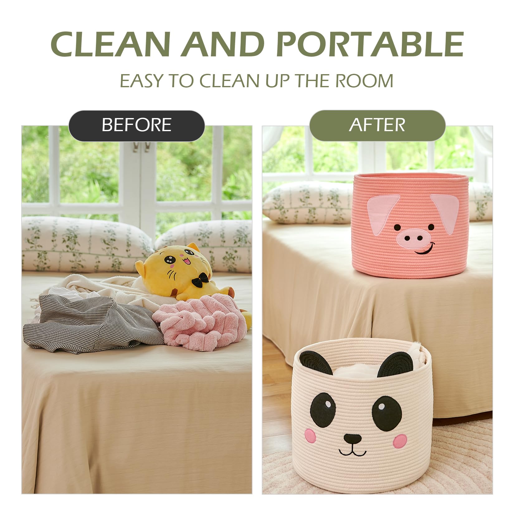 OMERAI safe cotton rope material with no sharp edges for kids' rooms.