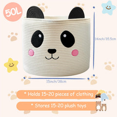 OMERAI cotton rope bin features invisible side handles for effortless carrying.