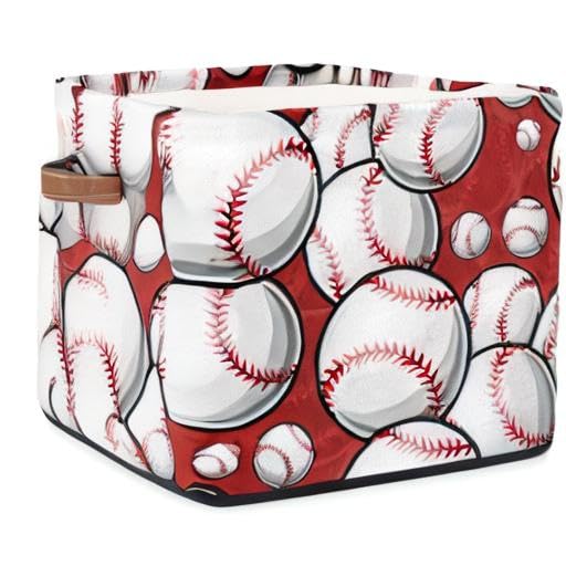 OMFUNS baseball-themed cube adds decor while tidying up spaces.