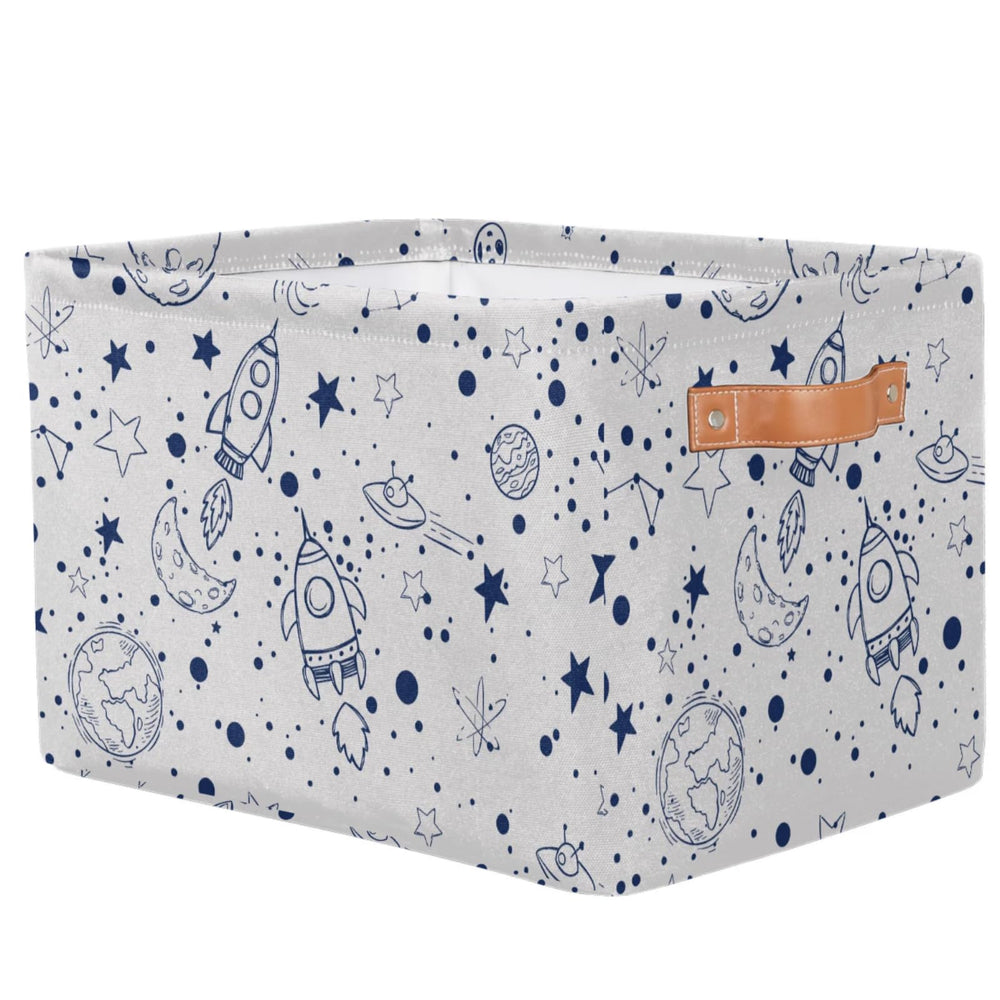 OMFUNS rectangle storage basket showing collapsible design for space-saving storage.