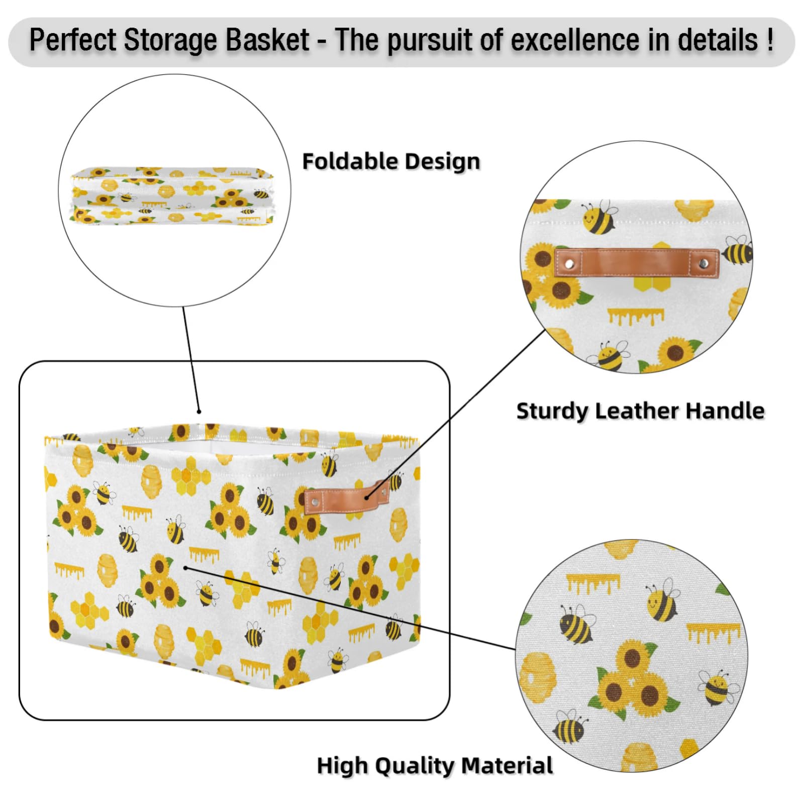 OMFUNS rectangle storage basket on shelf in living room or closet