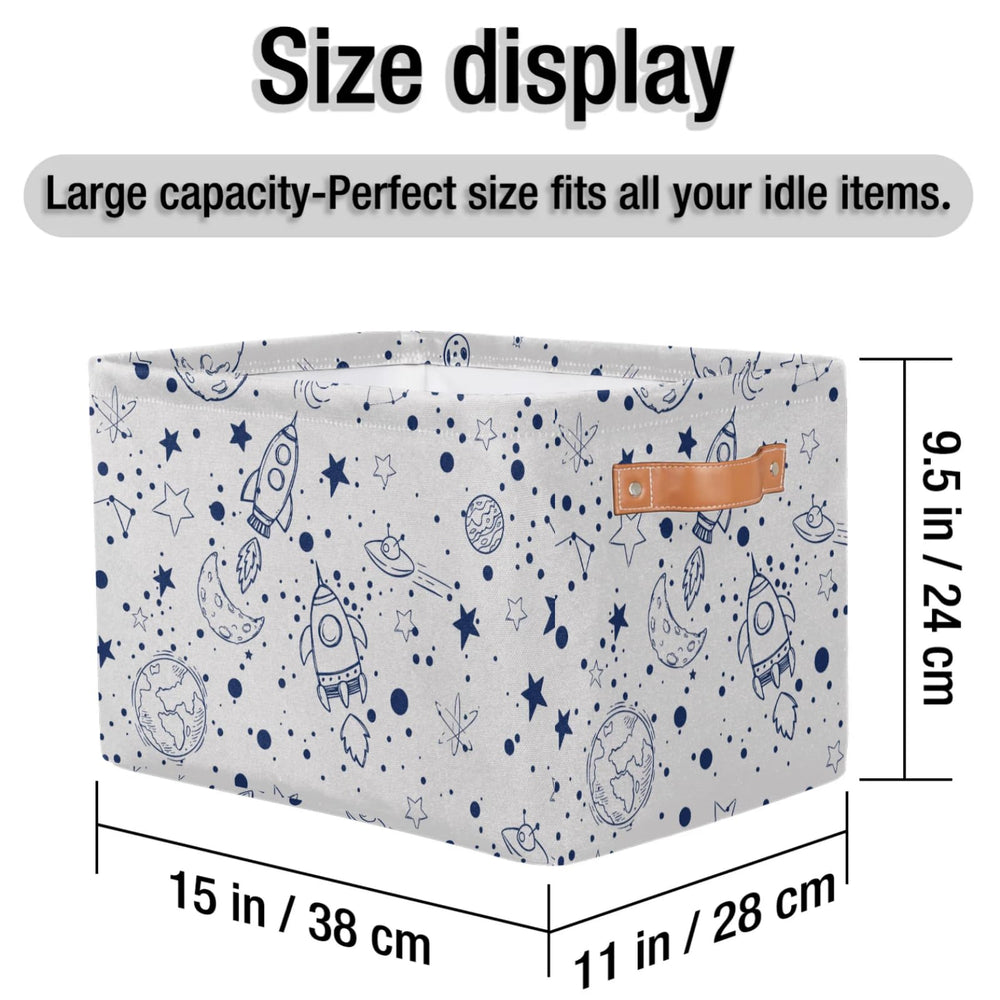 OMFUNS rectangle storage basket sized 15x11x9.5 inches keeps items organized.