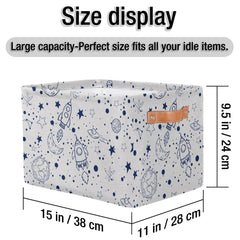 OMFUNS rectangle storage basket sized 15x11x9.5 inches keeps items organized.