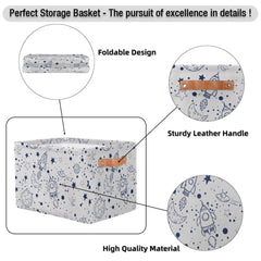 OMFUNS rectangle storage basket on shelf demonstrates versatile use for clothes and toys.