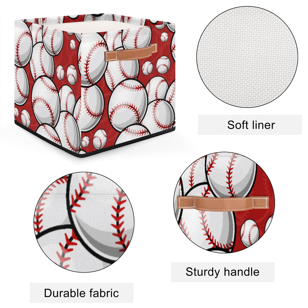 OMFUNS sturdy polyester storage bin with leather handles for durability.
