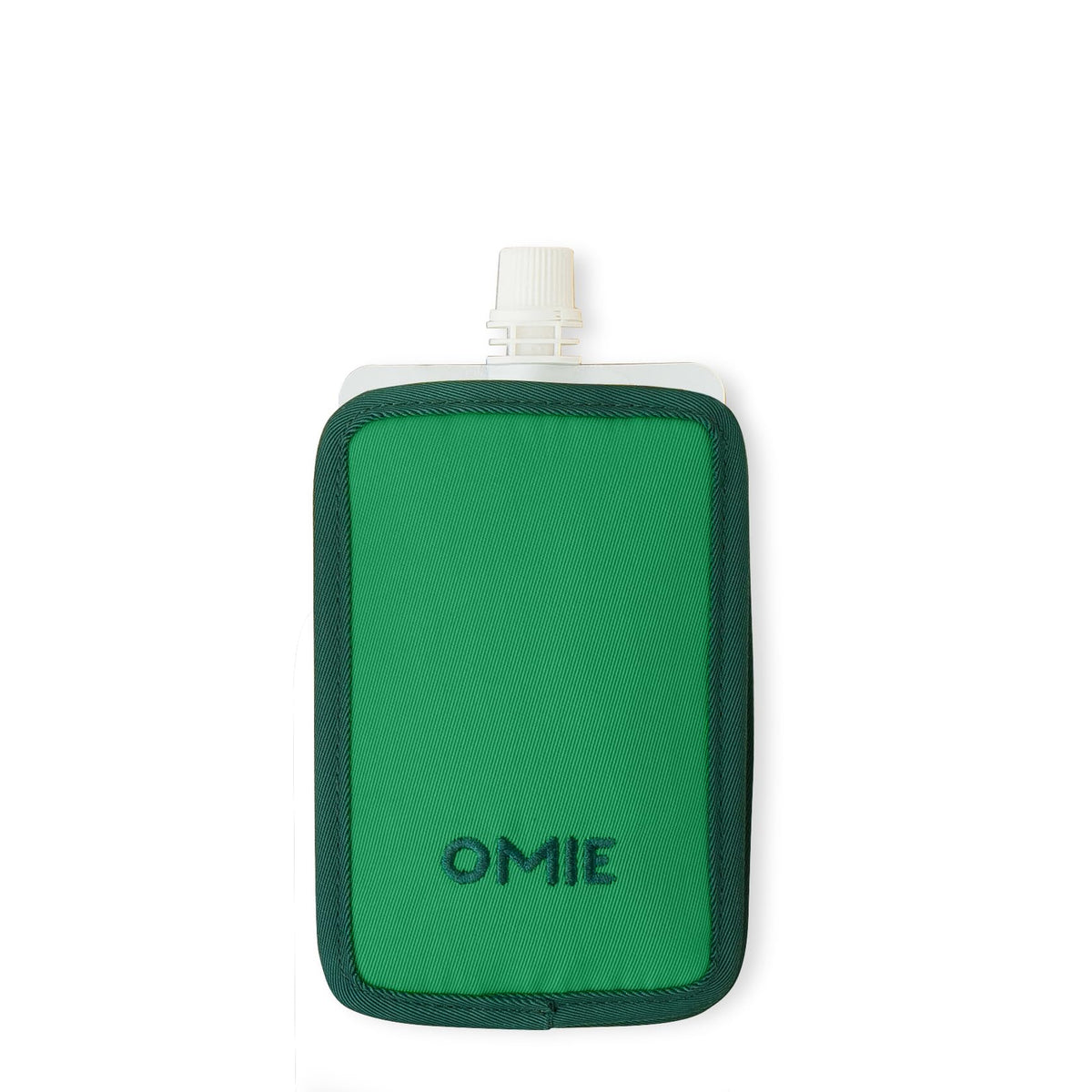 OmieChill travel pouch cooler in green keeps 3.5–4 oz pouches cool on the go.