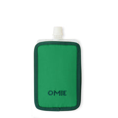 OmieChill travel pouch cooler in green keeps 3.5–4 oz pouches cool on the go.