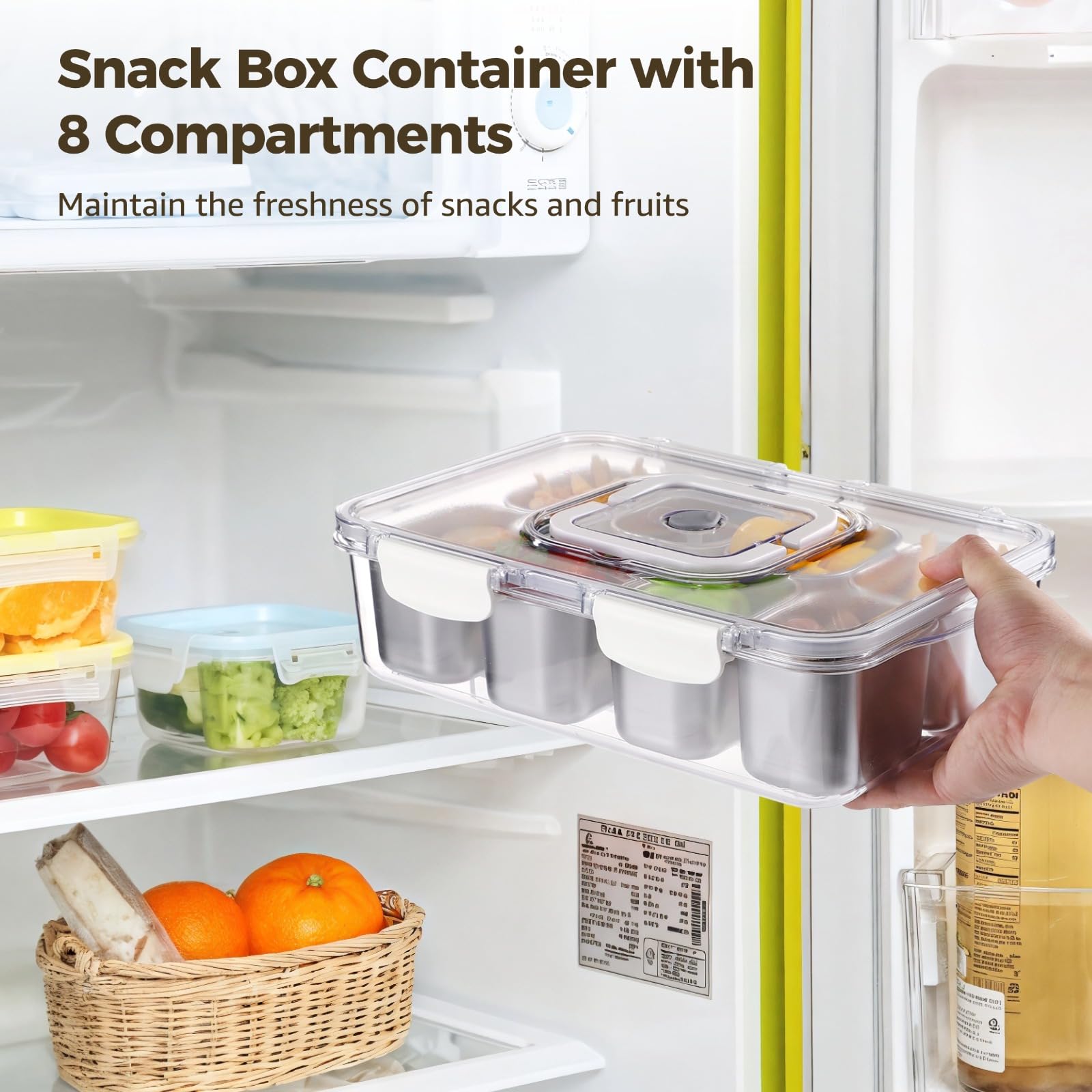 OMISTAR snack box transparent lid shows contents at a glance for easy snack planning.