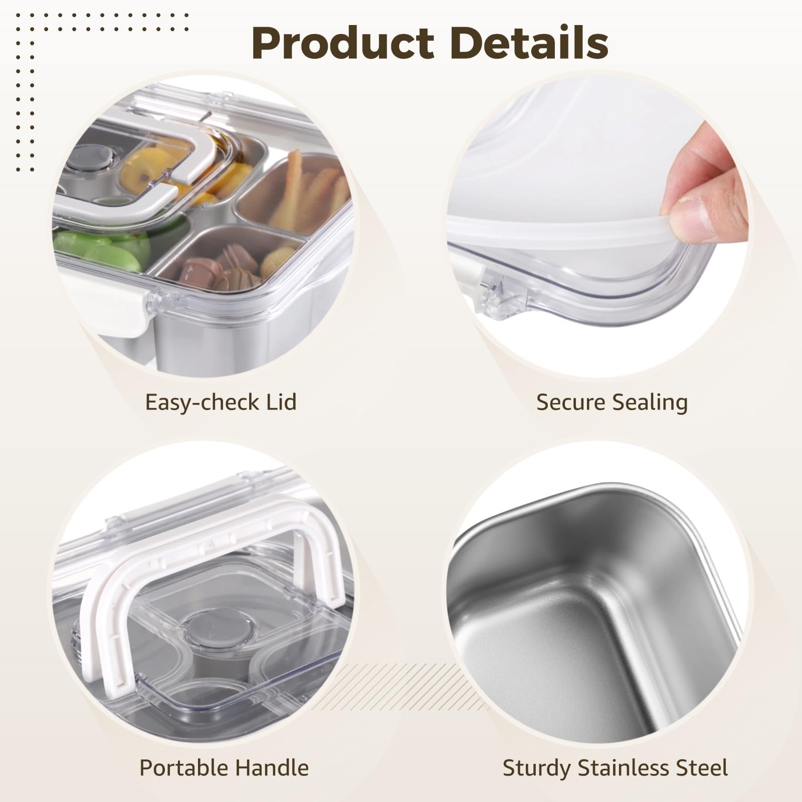 OMISTAR snack box detachable compartments for easy cleaning and flavor separation.