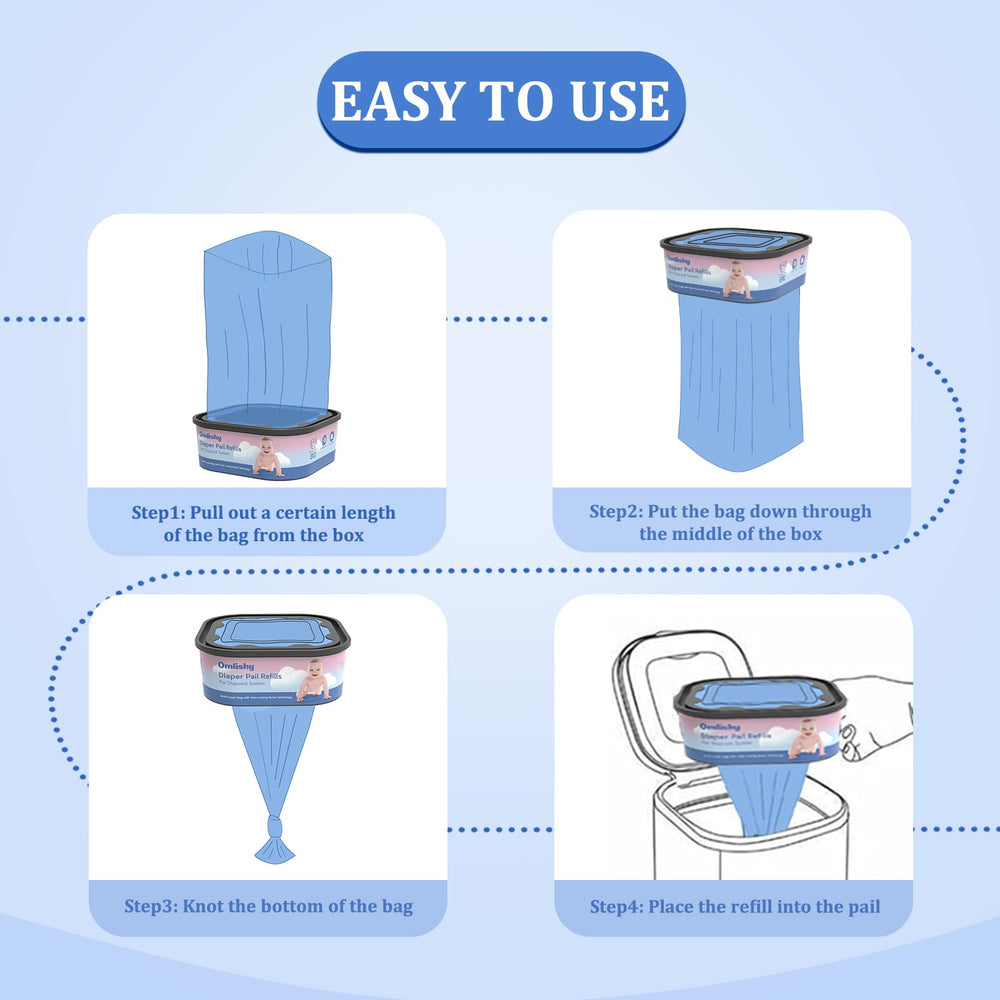 Omlishy compatible with Genie Diaper Compact and Select Pails.