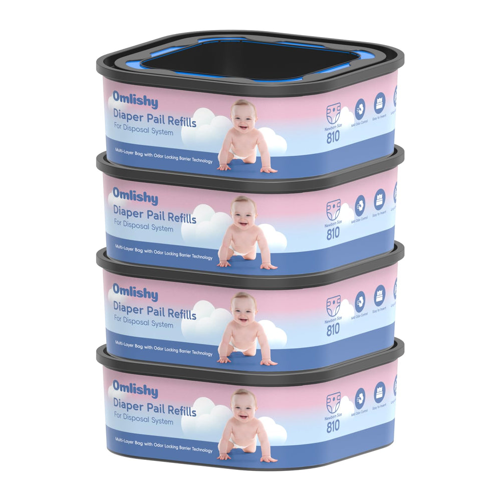Omlishy jumbo square refill for Compact pail, easy cut-and-tie disposal.