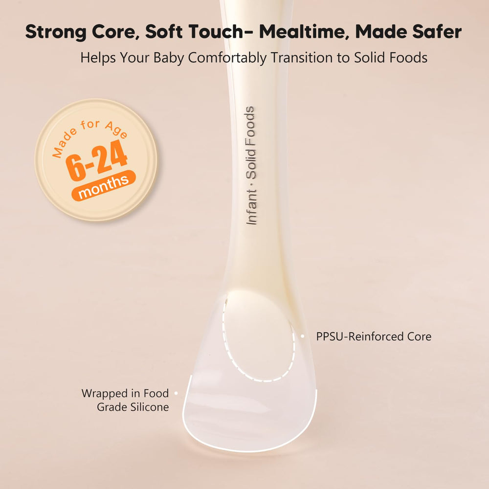 Omnilove spoons in two softness levels for growing babies.