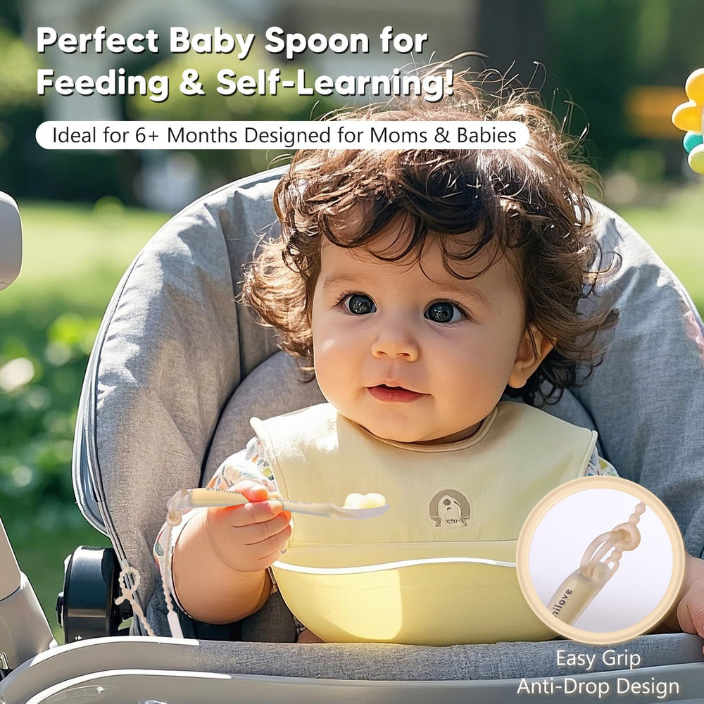 Travel-ready set includes safety chain for clean, handy dining.
