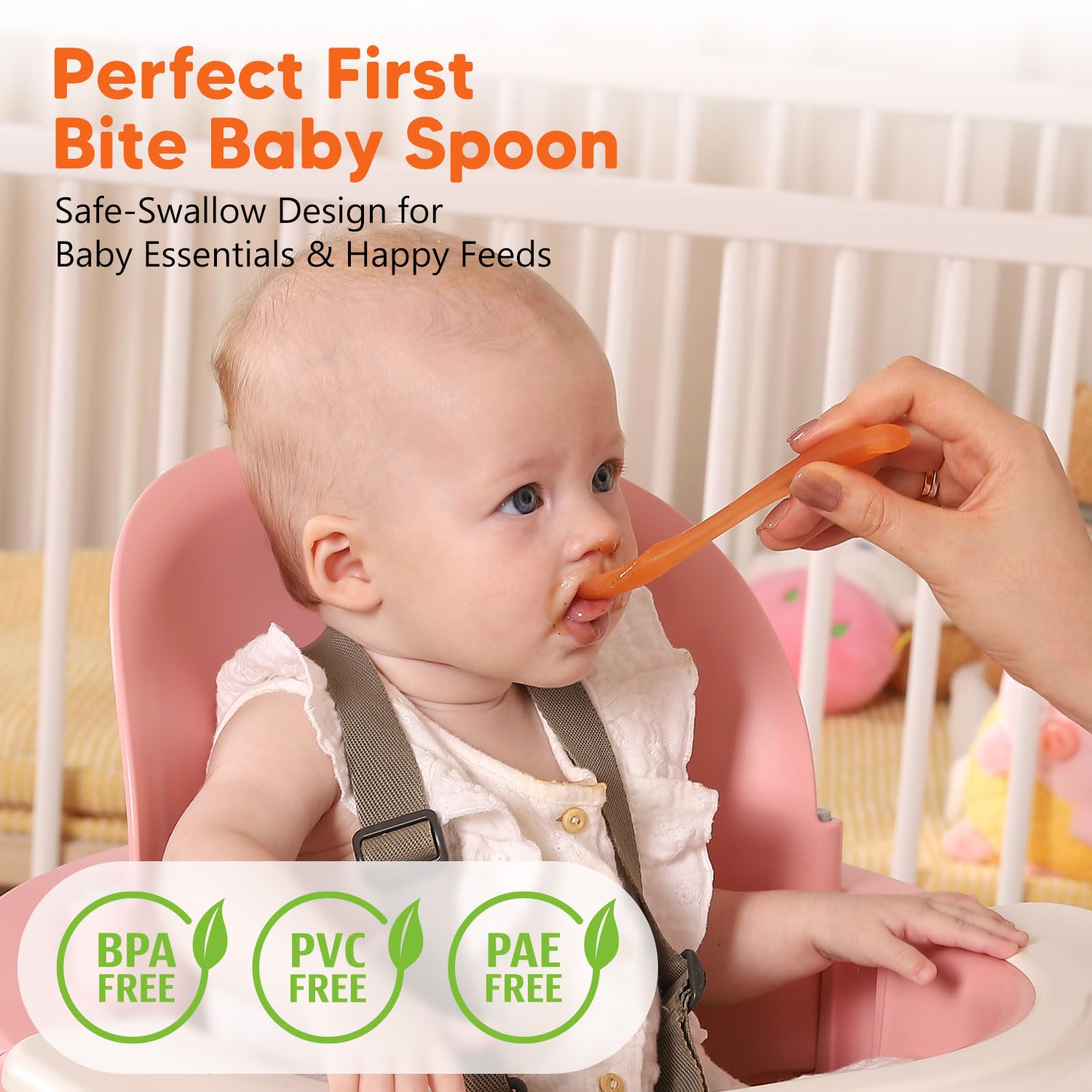 Omnilove baby spoons shown with travel case for easy, portable feeding