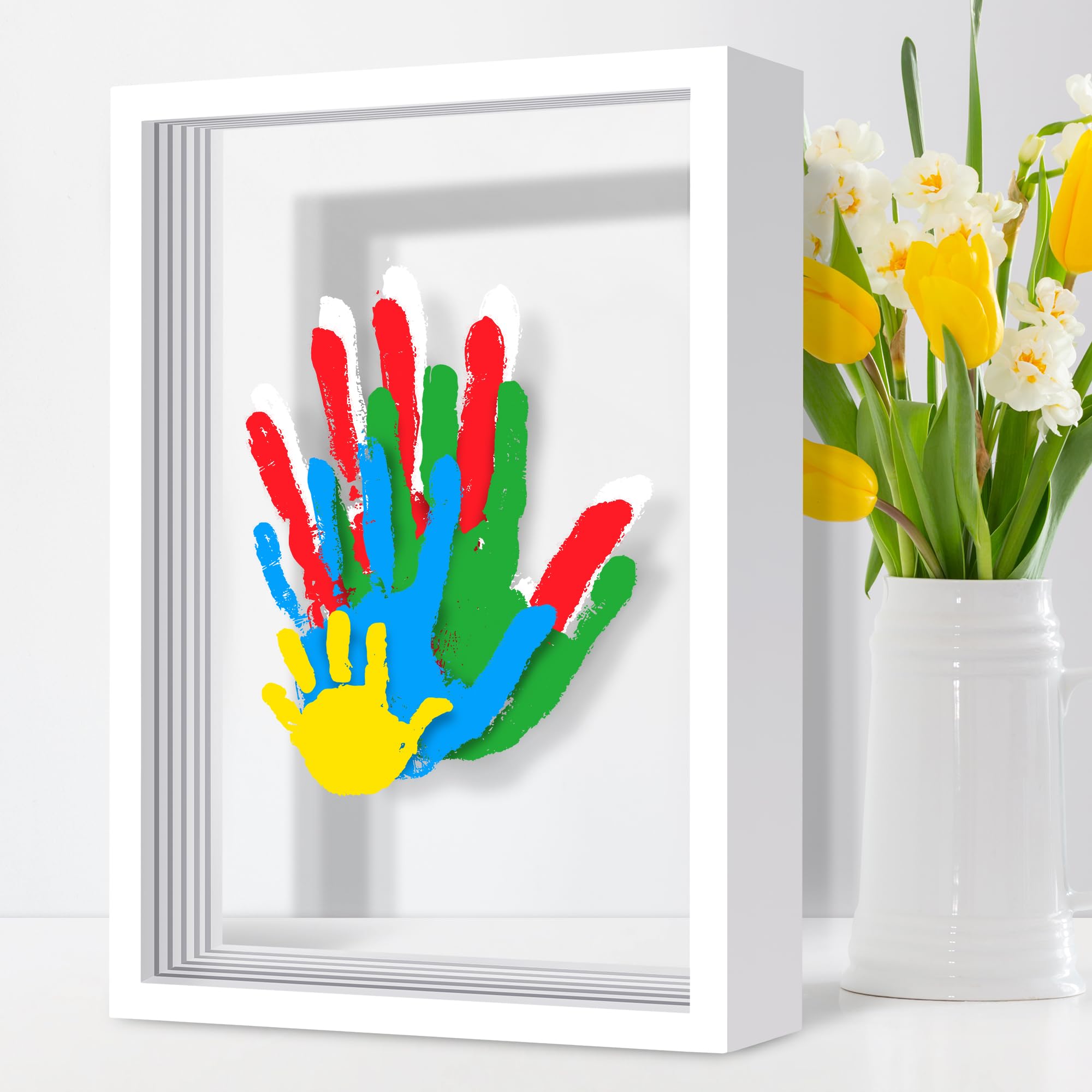 Omrhvi Family Handprint Frame close-up shows a ready-to-display keepsake