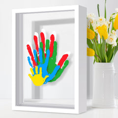 Omrhvi Family Handprint Frame close-up shows a ready-to-display keepsake