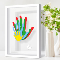 Omrhvi family handprint frame kit captures the family artwork for lasting keepsakes.