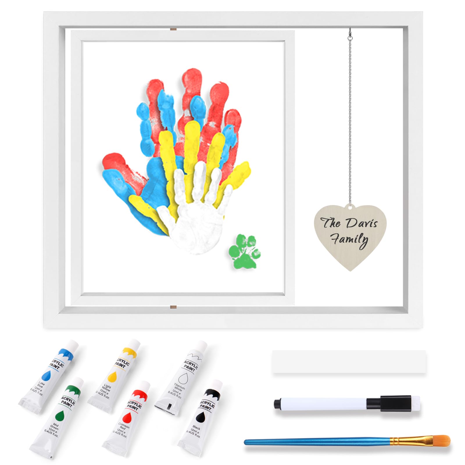 Omrhvi Family Handprint Kit frame setup for a durable, display-ready keepsake.
