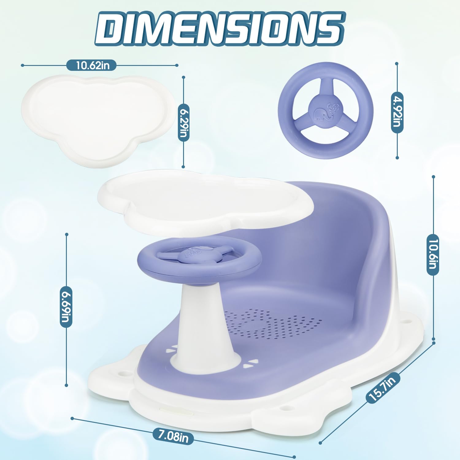OMYbaby bath seat in use with baby — hands-free time for caregiver