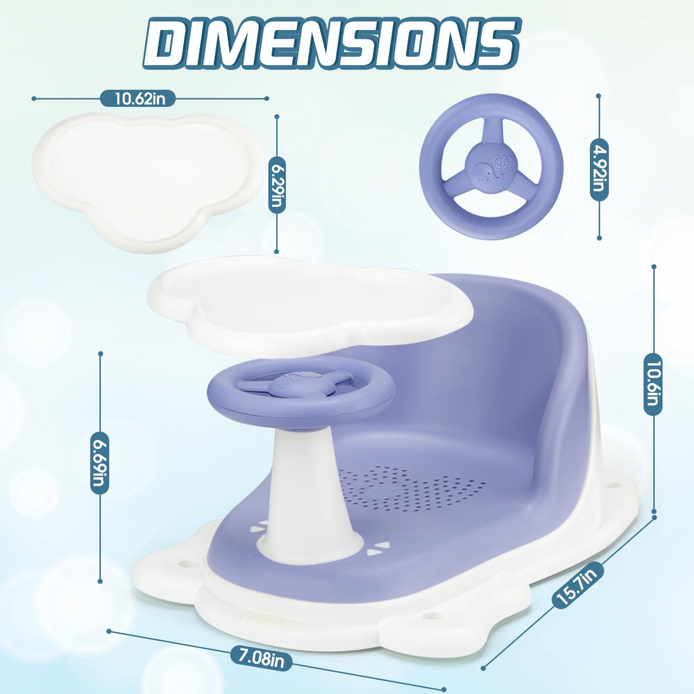 OMYbaby bath seat in use with baby — hands-free time for caregiver