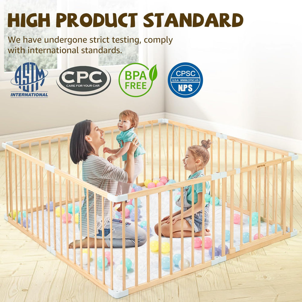 OMYbaby playpen with door for easy child access and supervision