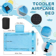 Omzer airplane-seat-extender demonstrates portable comfort with a soft velvet surface.