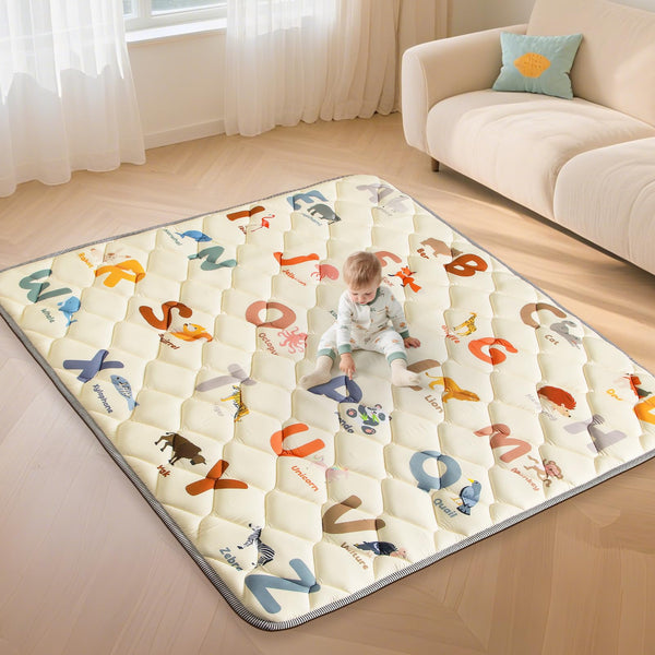 Omzer baby play mat with animals and alphabet design for imaginative play