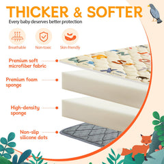 Omzer non-slip back keeps the mat secure during active baby play