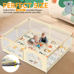 Omzer thick soft foam mat provides cushioned space for tummy time and crawling